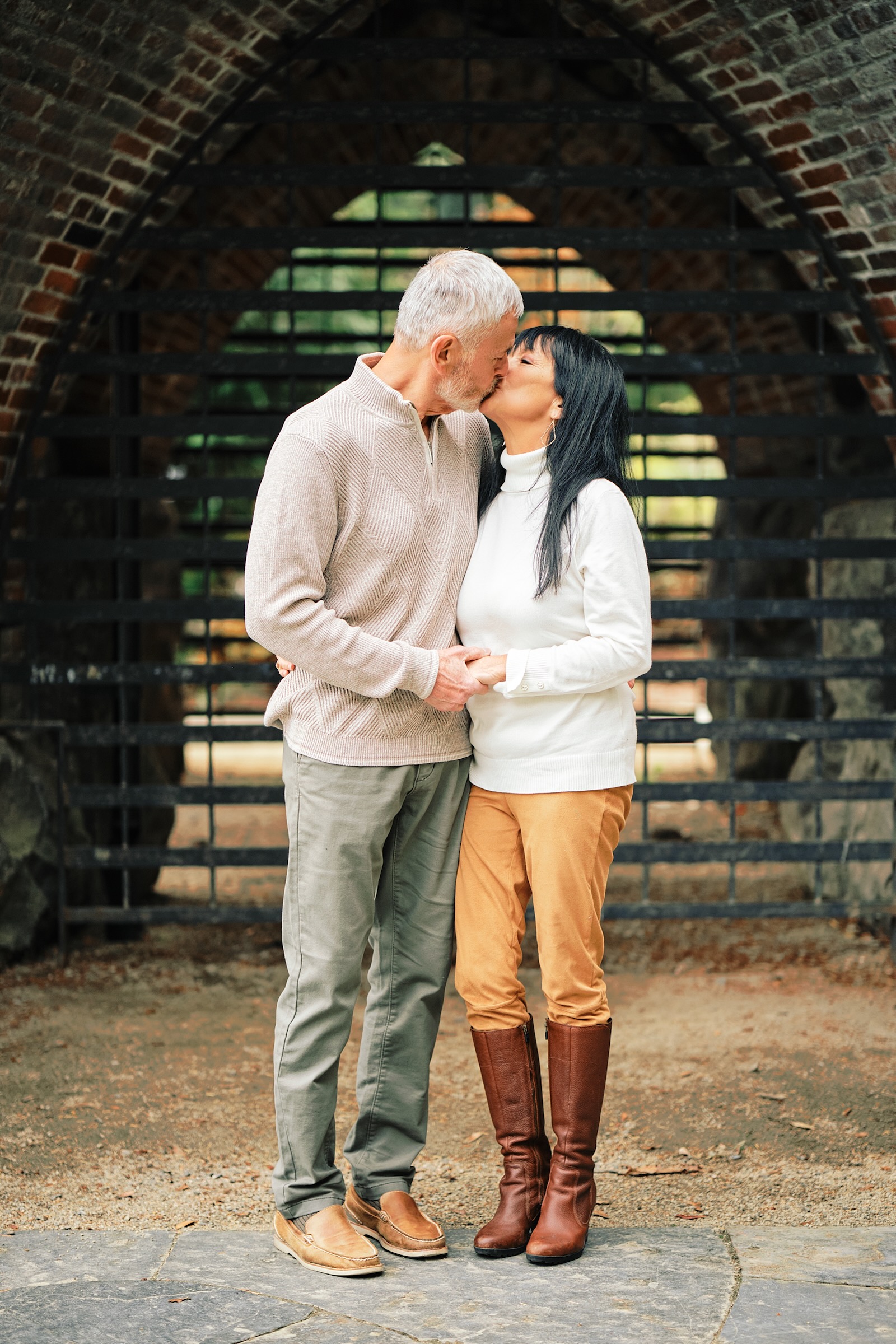 Tender couple portrait titled Mature Love captured in Lake Oswego Oregon
